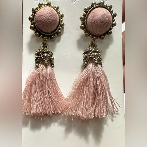 Blush pink tassel earrings brand new